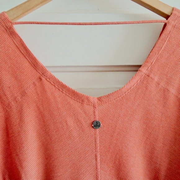 Prana Ribbed Orona Yoga Top Toasted Terracotta Dolman Sleeve M - Picture 7 of 10